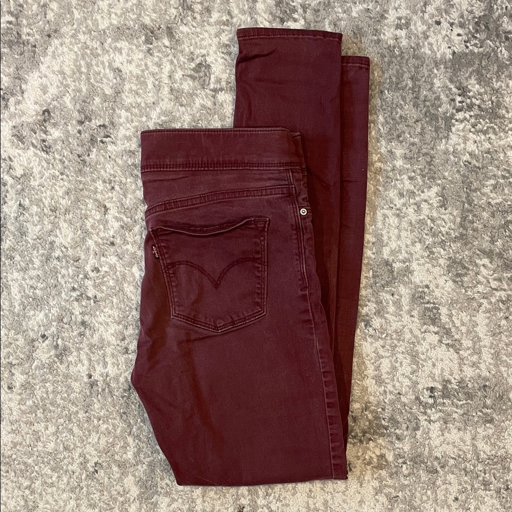 Levi's Women's Dark Red Skinny Jeans